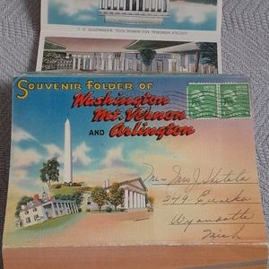Vintage Washington/ Arlington postcard folder